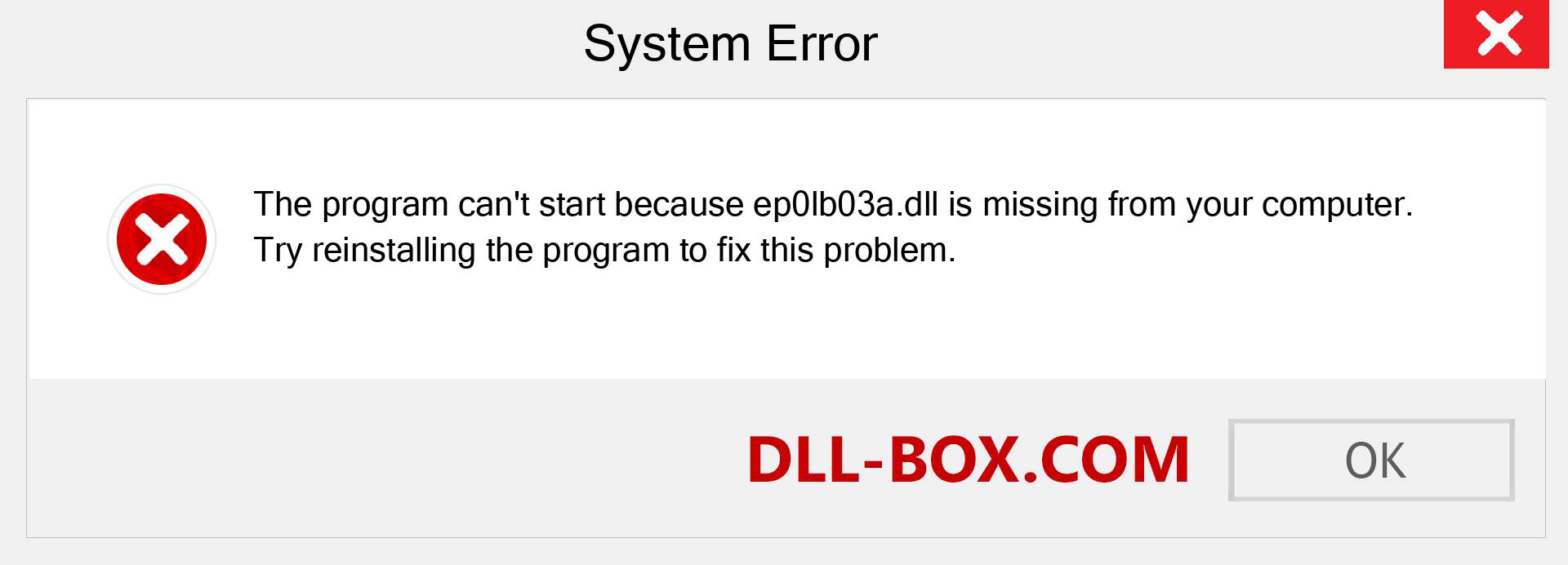  ep0lb03a.dll file is missing?. Download for Windows 7, 8, 10 - Fix  ep0lb03a dll Missing Error on Windows, photos, images